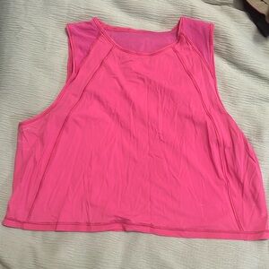 Pink lululemon sculpt cropped tank